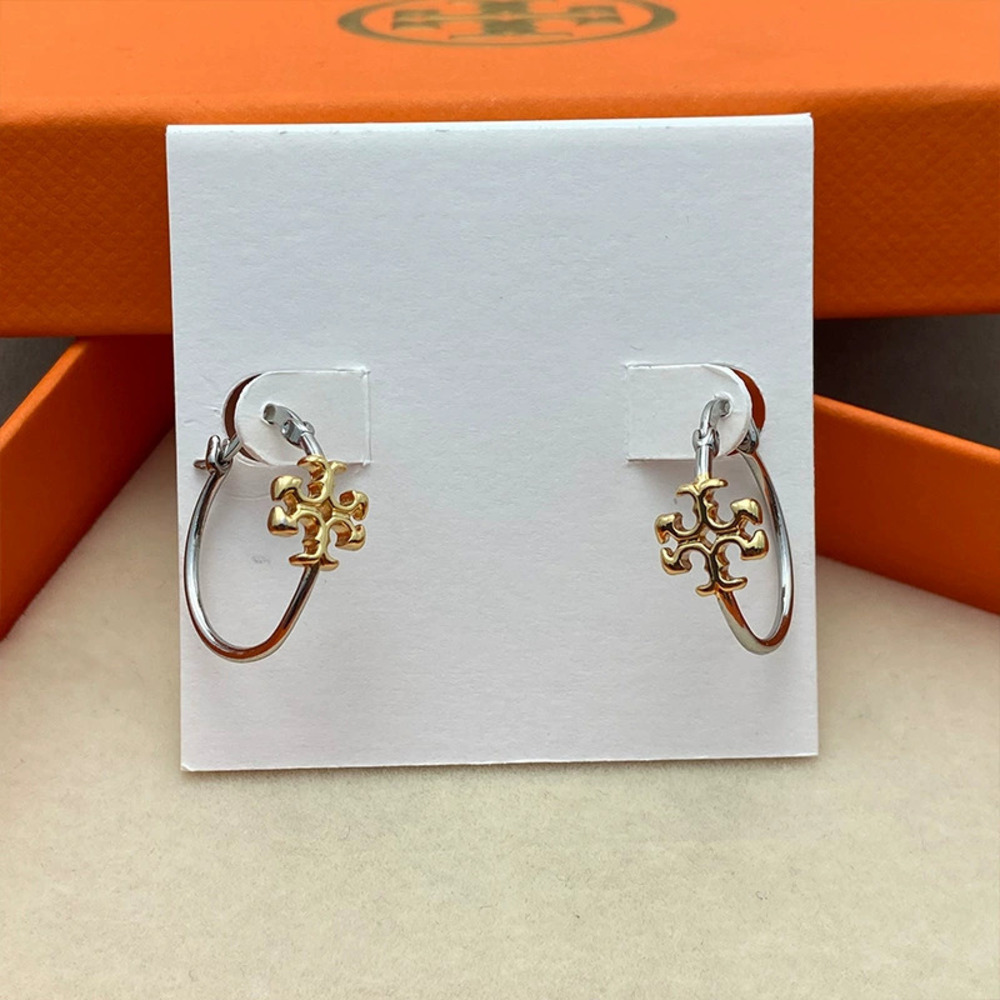 Tory Burch Gold Plated Double Earrings Artistic